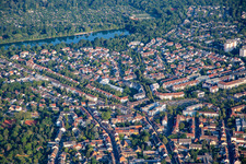 Vue aérienne de Du sud-est à le quartier Niederfeld in Mannheim dans le département Bade-Wurtemberg, Allemagne