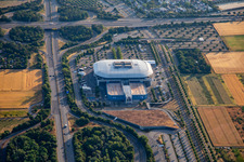 Vue aérienne de SAP Arena à le quartier Hochstätt in Mannheim dans le département Bade-Wurtemberg, Allemagne