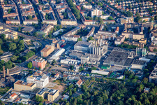 Vue aérienne de Brasserie privée Eichbaum GmbH & Co KG à le quartier Neckarstadt-Ost in Mannheim dans le département Bade-Wurtemberg, Allemagne