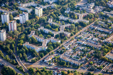 Vue aérienne de Chemin de Potsdam à le quartier Vogelstang in Mannheim dans le département Bade-Wurtemberg, Allemagne