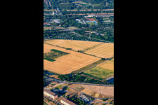 Vue aérienne de Téléphérique de Spinelli au parc Luisen de l'Exposition fédérale des jardins Mannheim BUGA 2023 à le quartier Feudenheim in Mannheim dans le département Bade-Wurtemberg, Allemagne