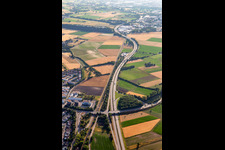 Vue aérienne de Autoroute A659 à Viernheim dans le département Hesse, Allemagne