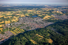 Vue aérienne de Du sud-est à Hemsbach dans le département Bade-Wurtemberg, Allemagne