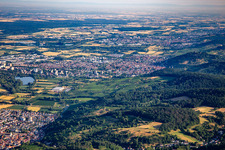 Vue aérienne de Du sud-est à Bensheim dans le département Hesse, Allemagne