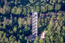 Vue aérienne de Tour de tambour Rimbach à le quartier Zotzenbach in Rimbach dans le département Hesse, Allemagne