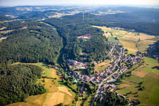 Vue aérienne de Du sud à Grasellenbach dans le département Hesse, Allemagne