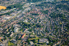 Vue aérienne de Aperçu général à le quartier Stockheim in Michelstadt dans le département Hesse, Allemagne