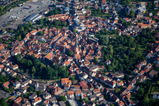 Vue aérienne de Vieille ville historique à Michelstadt dans le département Hesse, Allemagne