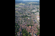 Vue aérienne de Vue d'ensemble du nord à le quartier Stockheim in Michelstadt dans le département Hesse, Allemagne