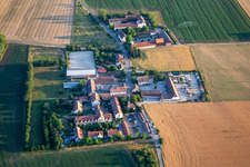 Vue aérienne de Maison de rue à le quartier Wallstadt in Mannheim dans le département Bade-Wurtemberg, Allemagne