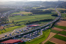 Vue aérienne de Aire de service essence - Bencinski servis - Maribor AC Vzhod sur la E59 à Maribor dans le département Slovénie, Slovénie