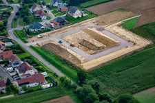 Vue aérienne de Développement d'une nouvelle zone de développement à Trimbach dans le département Bas Rhin, France