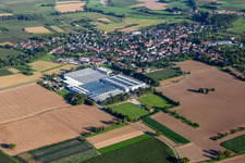 Vue aérienne de Siereg et SV Scherzheim à le quartier Scherzheim in Lichtenau dans le département Bade-Wurtemberg, Allemagne