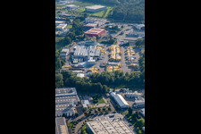 Vue aérienne de Xella Germany GmbH à le quartier Freistett in Rheinau dans le département Bade-Wurtemberg, Allemagne