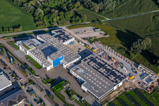 Vue oblique de Groupe Zimmer Am Glockenloch à le quartier Freistett in Rheinau dans le département Bade-Wurtemberg, Allemagne