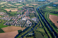 Vue aérienne de De l'ouest à le quartier Neumühl in Kehl dans le département Bade-Wurtemberg, Allemagne