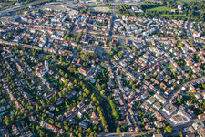Vue aérienne de Parc municipal de la roseraie à Kehl dans le département Bade-Wurtemberg, Allemagne