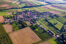 Vue aérienne de Du sud à Hoffen dans le département Bas Rhin, France