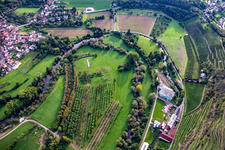 Vue aérienne de Glanschleife sur le Disibodenberg à le quartier Odernheim in Odernheim am Glan dans le département Rhénanie-Palatinat, Allemagne