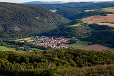 Vue aérienne de Du nord-ouest à le quartier Oberhausen in Oberhausen an der Nahe dans le département Rhénanie-Palatinat, Allemagne