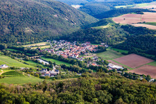 Vue aérienne de Du nord-ouest à le quartier Oberhausen in Oberhausen an der Nahe dans le département Rhénanie-Palatinat, Allemagne