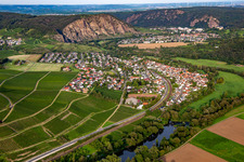 Vue aérienne de De l'ouest à le quartier Traisen in Norheim dans le département Rhénanie-Palatinat, Allemagne