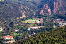 Vue aérienne de Stade Salinental et Salinental Bad Kreuznach - stade d'inhalation en plein air à Bad Kreuznach dans le département Rhénanie-Palatinat, Allemagne