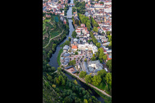 Vue aérienne de Kurhaus et Hôtel Fürstenhof à Bad Kreuznach dans le département Rhénanie-Palatinat, Allemagne