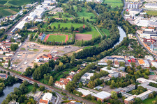 Vue aérienne de Stade Friedrich Moebus à Bad Kreuznach dans le département Rhénanie-Palatinat, Allemagne