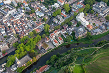 Vue aérienne de Rue Kurhaus à Bad Kreuznach dans le département Rhénanie-Palatinat, Allemagne