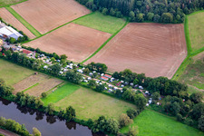 Vue aérienne de Camping Nahétal à le quartier Oberhausen in Oberhausen an der Nahe dans le département Rhénanie-Palatinat, Allemagne