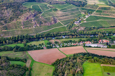 Vue aérienne de Camping Nahetal depuis le sud à le quartier Oberhausen in Oberhausen an der Nahe dans le département Rhénanie-Palatinat, Allemagne