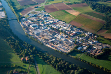 Vue aérienne de Apfl Granit GmbH dans la zone industrielle de Rainwiesen à le quartier Hochberg in Remseck am Neckar dans le département Bade-Wurtemberg, Allemagne