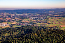 Vue aérienne de Du sud derrière le Hörnle à le quartier Waldrems in Backnang dans le département Bade-Wurtemberg, Allemagne