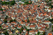 Vue aérienne de Vieille ville historique à Großbottwar dans le département Bade-Wurtemberg, Allemagne