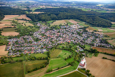 Vue aérienne de Du nord à le quartier Büchig in Bretten dans le département Bade-Wurtemberg, Allemagne