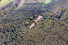Château de Drachenfels à Busenberg dans le département Rhénanie-Palatinat, Allemagne d'en haut