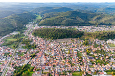 Vue aérienne de Du sud à Dahn dans le département Rhénanie-Palatinat, Allemagne