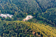 Vue aérienne de Chantier du portail du tunnel à Bad Bergzabern dans le département Rhénanie-Palatinat, Allemagne