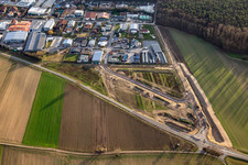 Vue aérienne de Zone d'expansion de la zone commerciale Gereutäcker à Hatzenbühl dans le département Rhénanie-Palatinat, Allemagne
