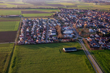 Vue aérienne de Zone de développement Brotäcker depuis l'ouest à Steinweiler dans le département Rhénanie-Palatinat, Allemagne