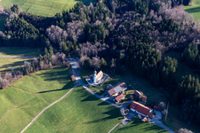 Photographie aérienne de Saint Jean-Baptiste à le quartier Oberfischbach in Wackersberg dans le département Bavière, Allemagne