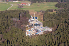 Vue aérienne de Eavor Géothermie Geretsried avec GKW à le quartier Gelting in Geretsried dans le département Bavière, Allemagne