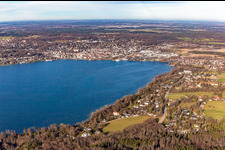 Vue aérienne de Du sud-est à le quartier Percha in Starnberg dans le département Bavière, Allemagne