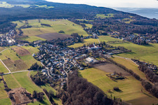 Vue aérienne de Du nord à le quartier Aufkirchen in Berg dans le département Bavière, Allemagne