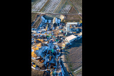 Vue oblique de Chantier de construction de tunnel en hiver avec de la neige à Dörrenbach dans le département Rhénanie-Palatinat, Allemagne