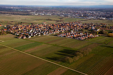 Vue aérienne de Du nord-ouest à le quartier Nußdorf in Landau in der Pfalz dans le département Rhénanie-Palatinat, Allemagne
