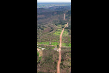 Vue aérienne de Reconstruction du tronçon de 51 km du gazoduc transeuropéen (TENP-I entre les Pays-Bas et la Suisse) entre Mittelbrunn et Klingenmünster à Silz dans le département Rhénanie-Palatinat, Allemagne