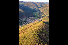 Vue aérienne de Queichtal à Wilgartswiesen dans le département Rhénanie-Palatinat, Allemagne