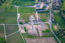 Vue aérienne de Zone commerciale Est (Bahnhofstr) en cours de développement à Klingenmünster dans le département Rhénanie-Palatinat, Allemagne